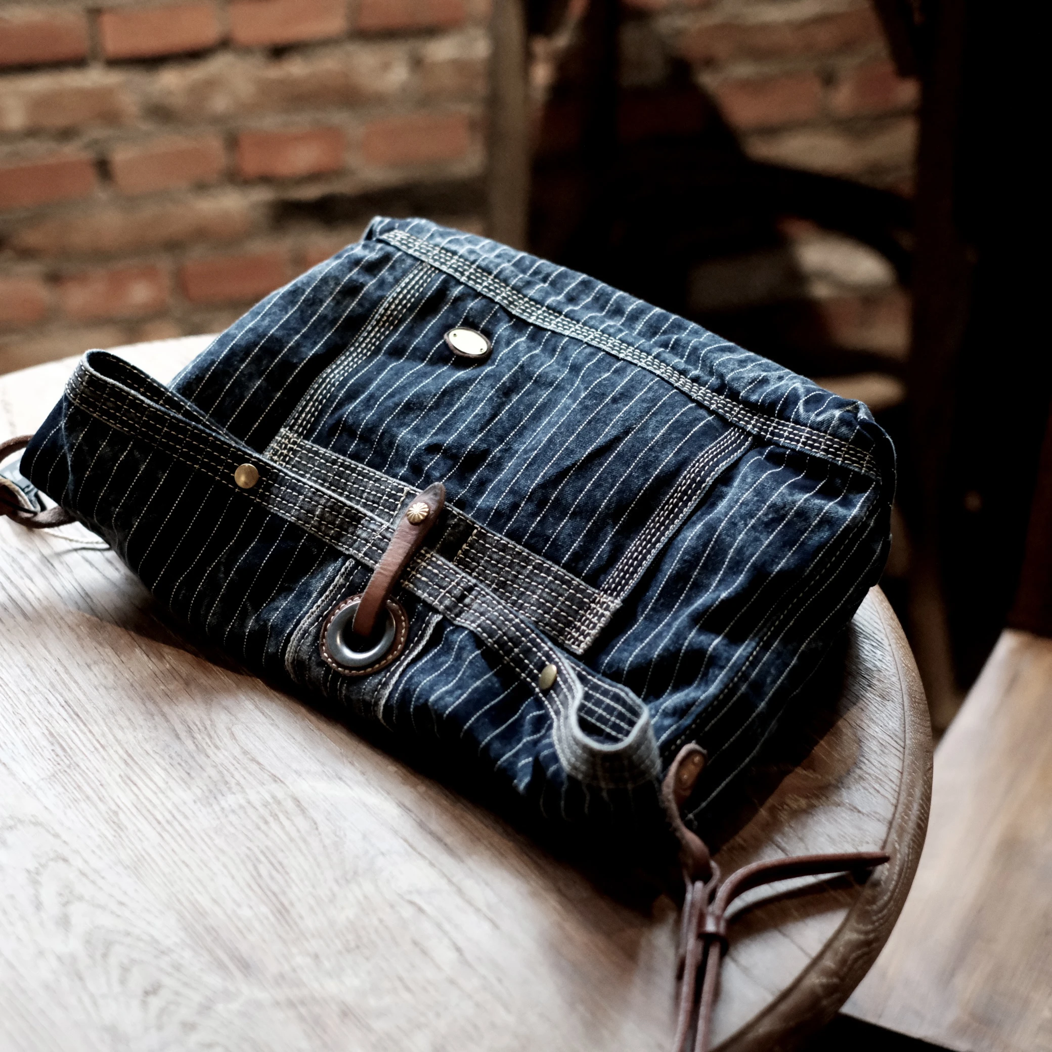 Handgefertigte Nische Heavy Washed Distressed Designer Model Fahrradtasche Brusttasche Motorrad