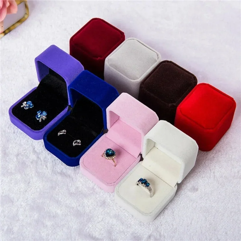 

Velvet Jewelry Box Ring Holder Gift Package Marriage Storage Organizer Earring Display Wedding Presentation Necklace Pendant Box