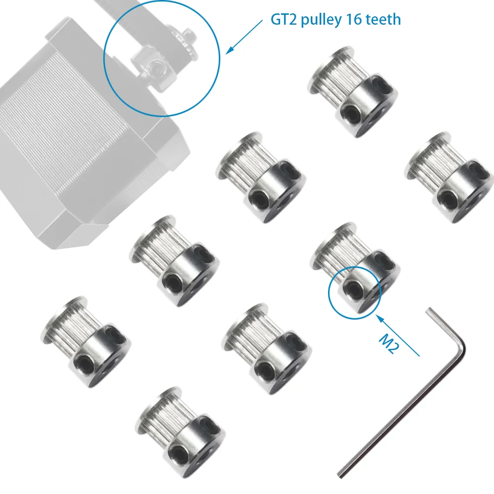 5M GT2 cinghia dentata 6mm di larghezza + 8 pezzi molla tenditore con chiave a brugola + 8 pezzi 20 denti 5mm foro puleggia ruota per parti della stampante 3D CNC