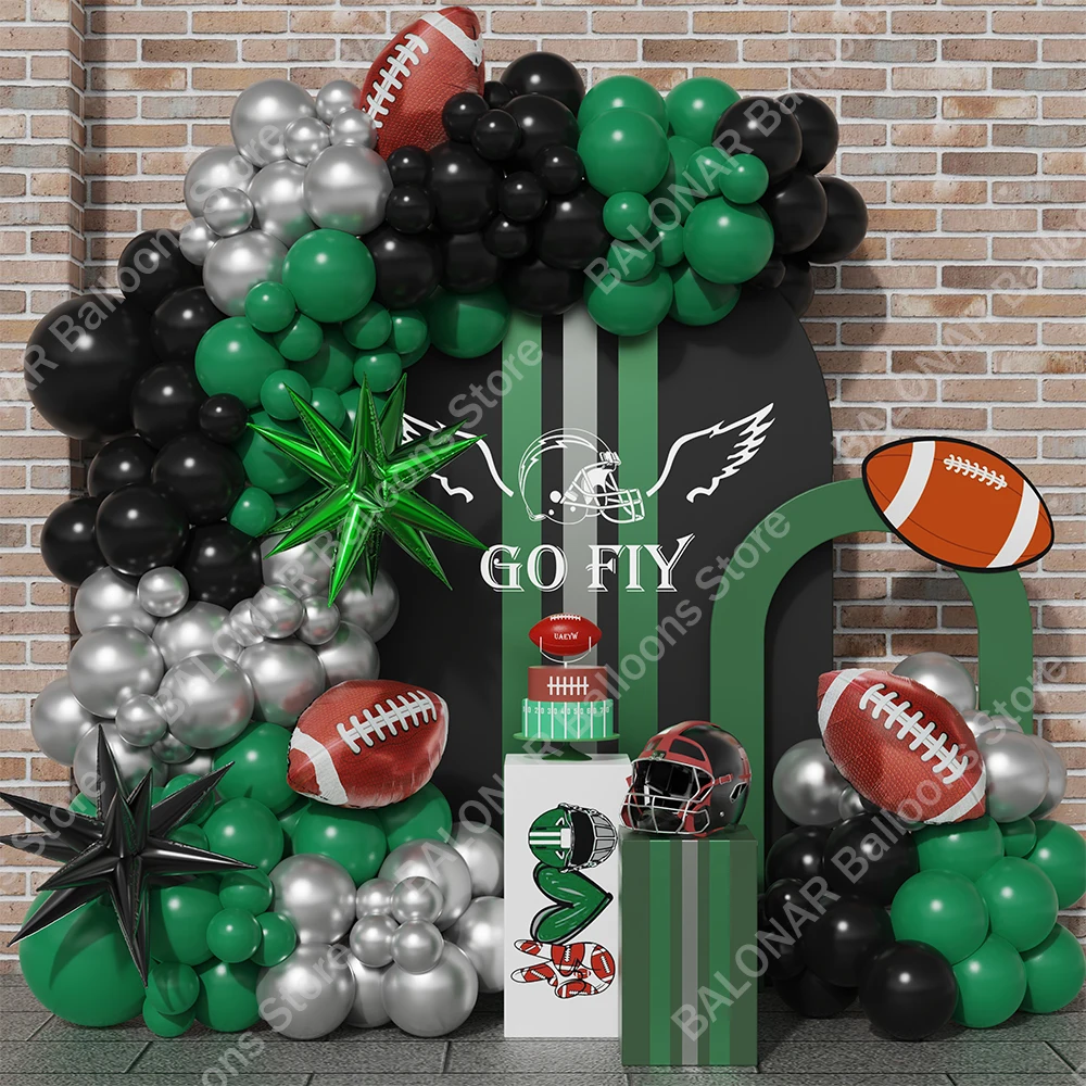 

129pcs Rugby Player Theme Balloon Garland Arch Kit American Football Balloons for Teenager Birthday Party Decorations Globos