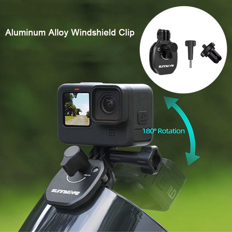 Motorcycle Windshield Clamp Clip for GoPro 13 12 11 Insta360 X6 X5 X4 for DJI Osmo 360/Action 5 Pro/Action 6 5 4 3 Nano/Go Ultra