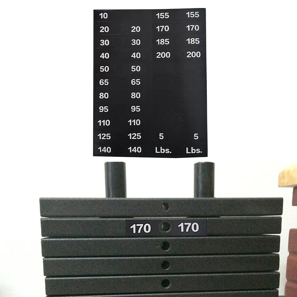 

Numbered Weight Stickers for Gym Weight Stack Fitness Equipment Labels 5 to 140 lbs Easy to Remove without Damage and