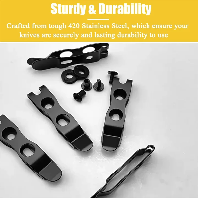 ABRB-Fodero per coltello con clip da cintura, clip in pelle metallica, sostituzione clip per coltello, clip da cintura universale, accessori per la creazione di pelle