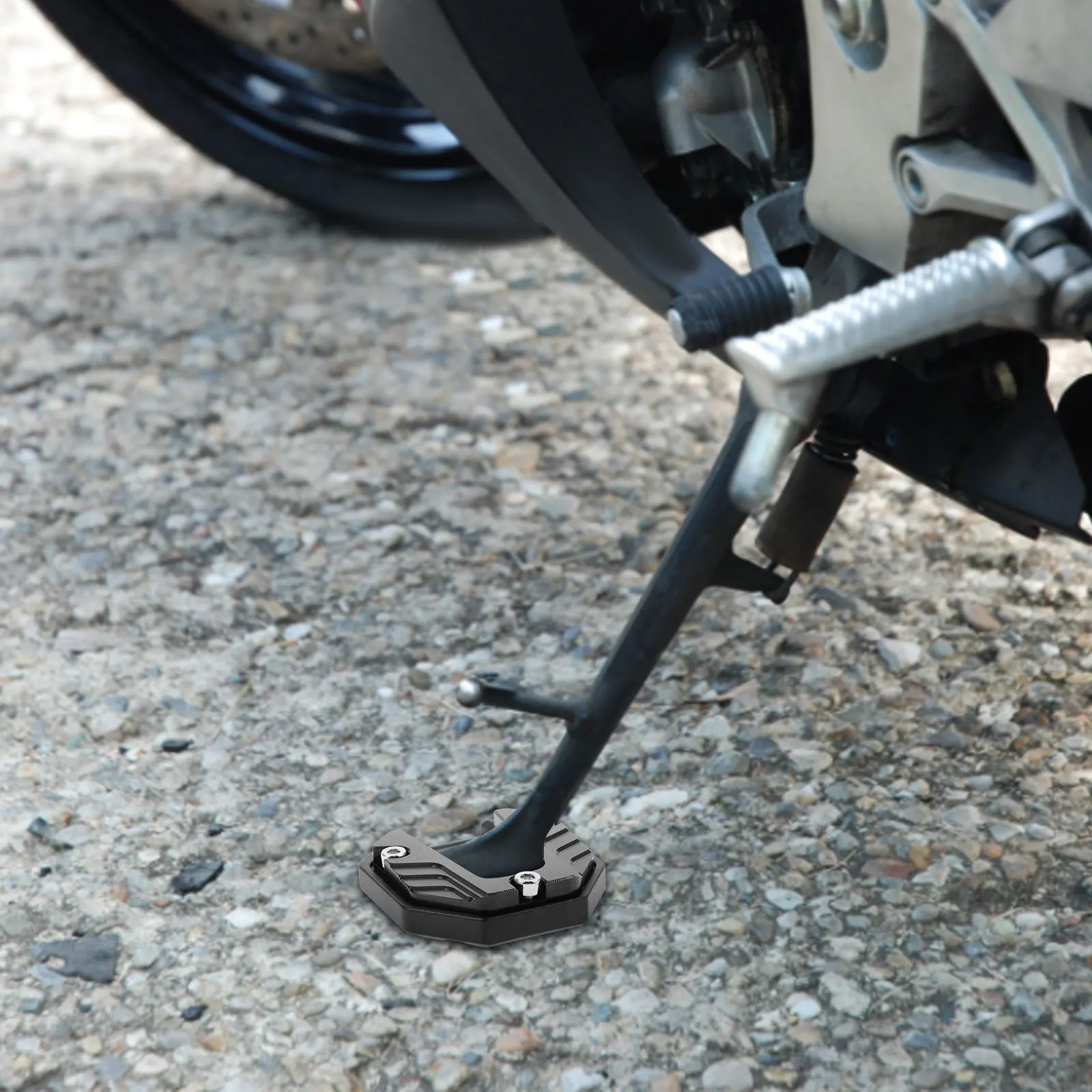 

Electric Bike Modified Non-Slip Motorcycle Side Stand Support Base Durable Kickstand Foot Extension Pad Motorcycle Accessories