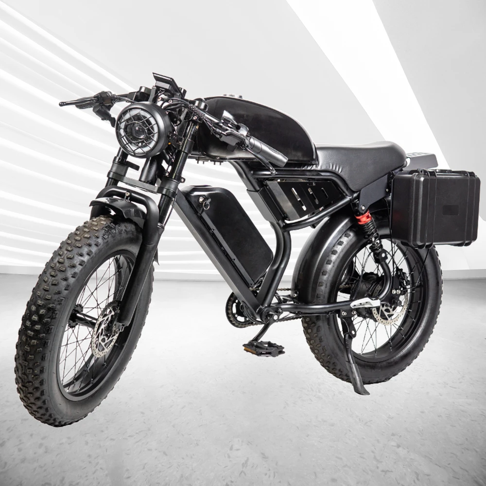 

20" Electric Motorcycles Mountain fat tire E Bike for Adults, 1000W Peak Motor Ebike 29Mph 35Miles 48V 15.6AH Electric Bicycle