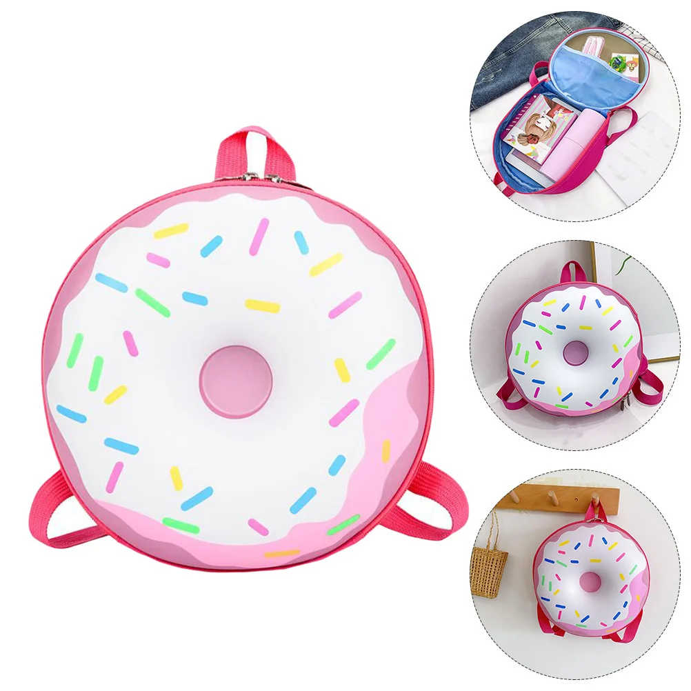 

1Pcs Kids Backpack Boys Girls ABS Doughnut Shape Portable Storage Pouch School Travel Bag Lightweight Comfortable