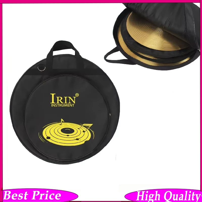 IRIN 21 Inch Cymbal Gig Bag with Three Pockets emovable Divider Shoulder Strap Backpack Cymbal Percussion Instrument Accessories