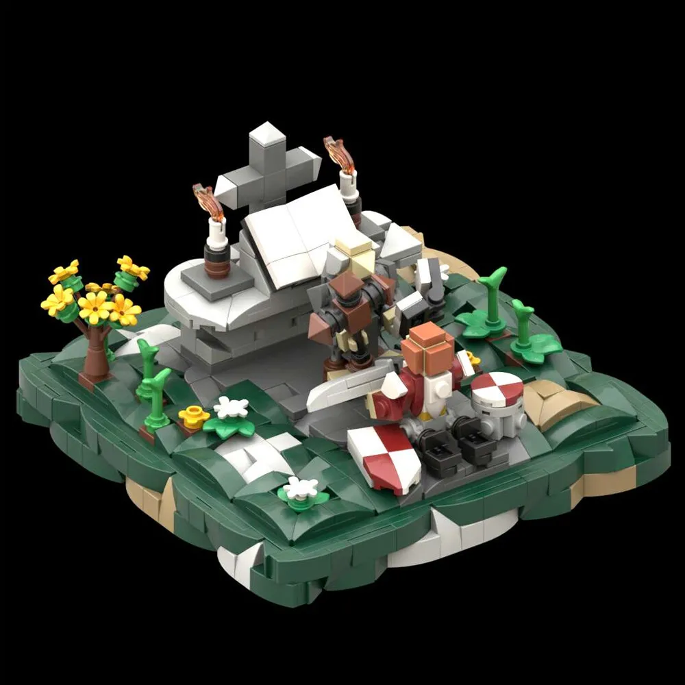 

MOC-153098 Stone Altar and Knight Miniature Scene Building Toys Set 654 Parts