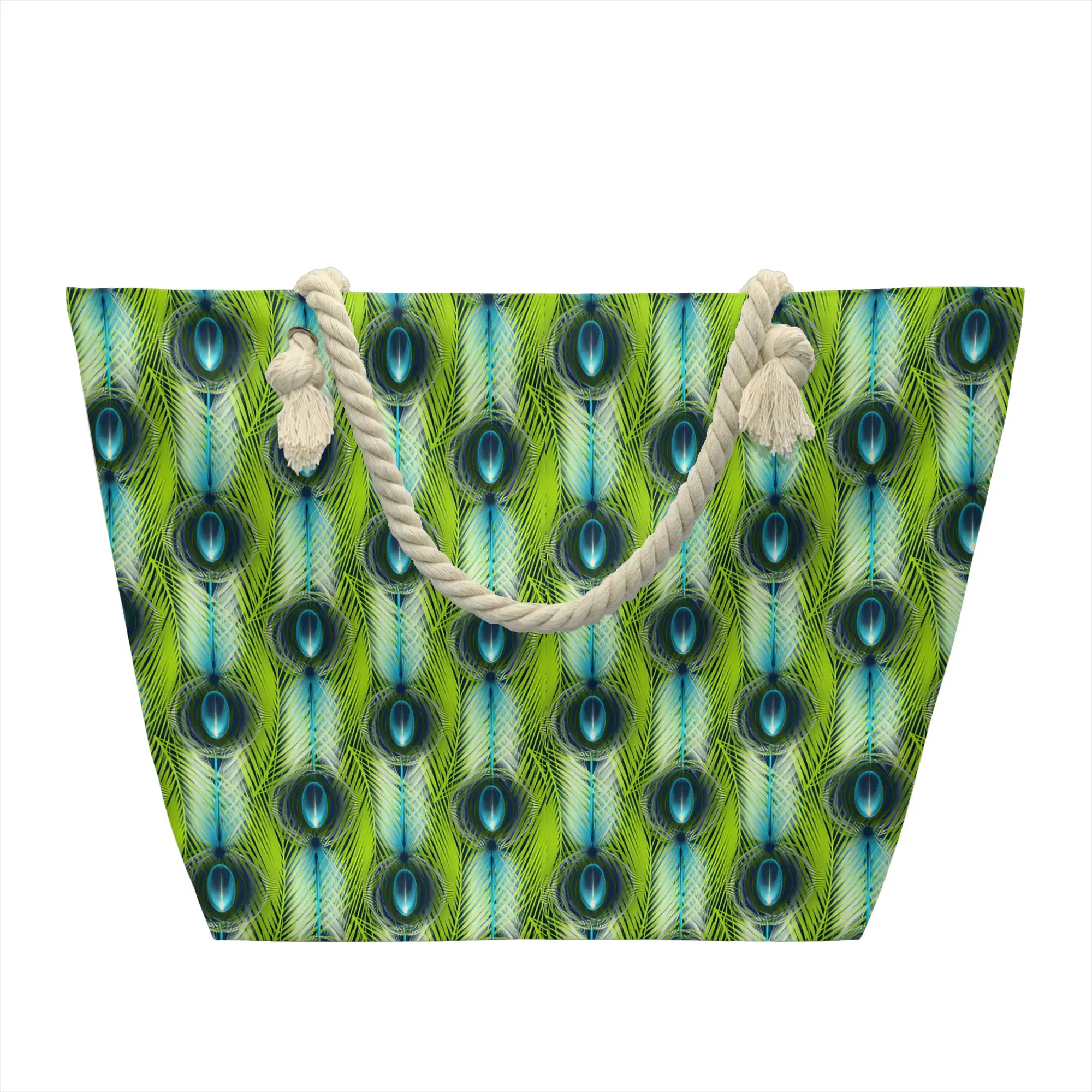 Peacock Feather Groceries Tote Shopping Bags Women Funny  Canvas Shopper Shoulder Bags Large Capacity Handbag