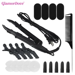 GlamorDove Keratin Hair Extension Tools Kit Hair Extension Iron Heat Shield Guard Hair Sectioning Clip And Comb