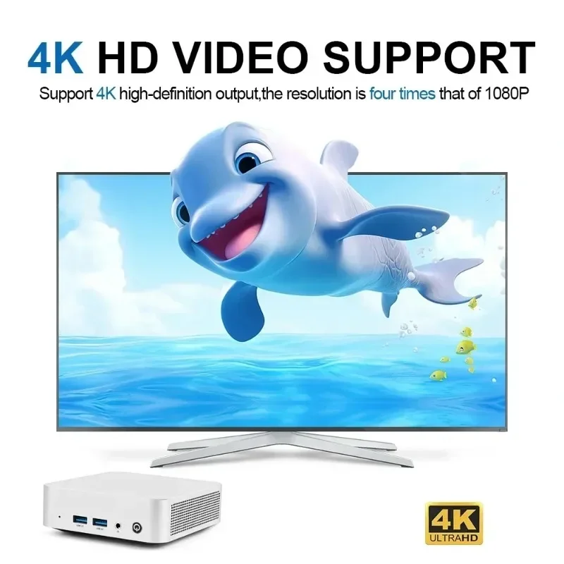 New MINI PC Intel Processor W6 N3710 MINI PC Windows 10 8GB 128GB M.2 SATA SSD 1000M LAN USB3*2 Desktop Office PC