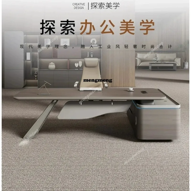 F07 Boss Table Modern European Executive Right Cabinet Gaming Desk Standing Designer Storage Bureau Meuble Furniture