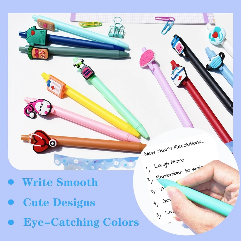 12Pcs Nurse Pens Cute Nursing Student Essentials Pens for Nurses Medical Assistants Students Workers Office Appreciation Gifts