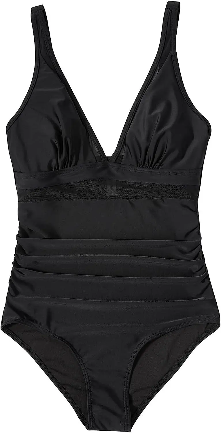 بدلة سباحة أنيقة عالية الخصر قطعة واحدة بدلة سباحة نسائية مثيرة بياقة على شكل V بدلة استحمام ضيقة لصيف 2025 بدلة استحمام جديدة غير رسمية لقضاء العطلات على الشاطئ