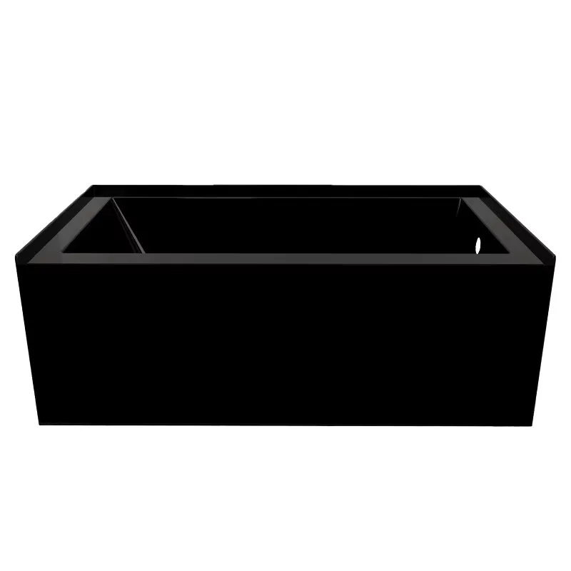

Modern Bathtubs Bathroom Shower Room Free Standing Three-Side Skirt Matt Black Acrylic Bath Tub