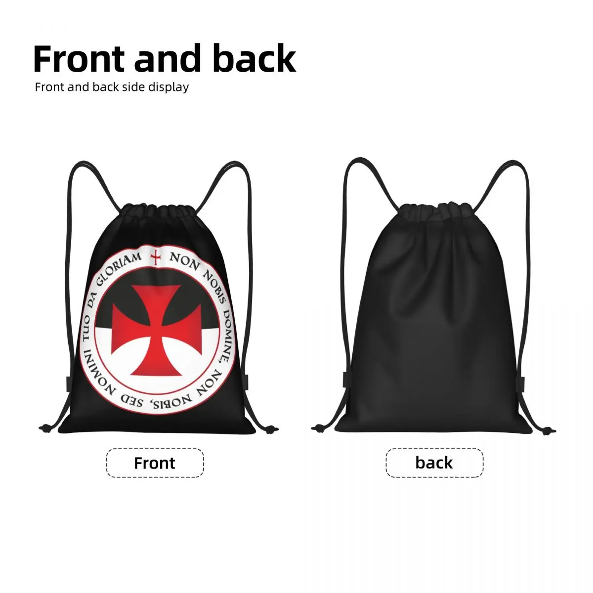The Knights Templar Cross Christian Crusader Seal Drawstring Bags Women Men Foldable Gym Sports Sackpack Shopping Backpacks