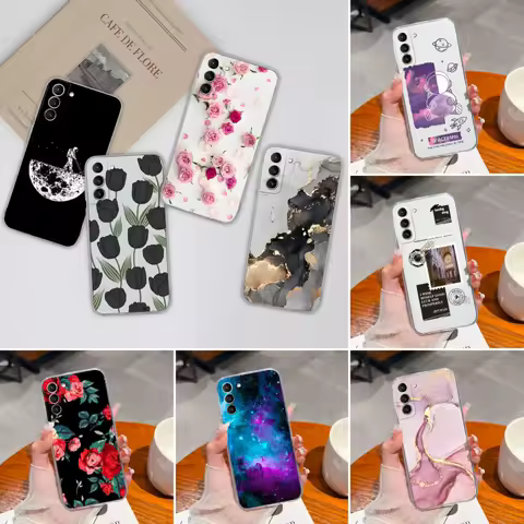 For Samsung S21 FE Plus Ultra Phone Case Ink Painting Soft TPU Clear Silicone Anti Drop Back Cover For Galaxy S 21 Funda Bumper
