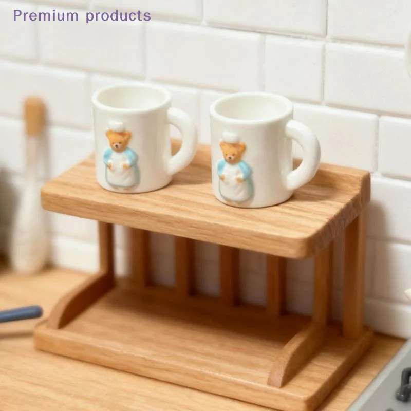 2 pezzi modello casa delle bambole decorazione della scena della casa bambole in miniatura casa delle bambole orso tazza tazze d'acqua accessori per la casa giochi di imitazione giocattoli