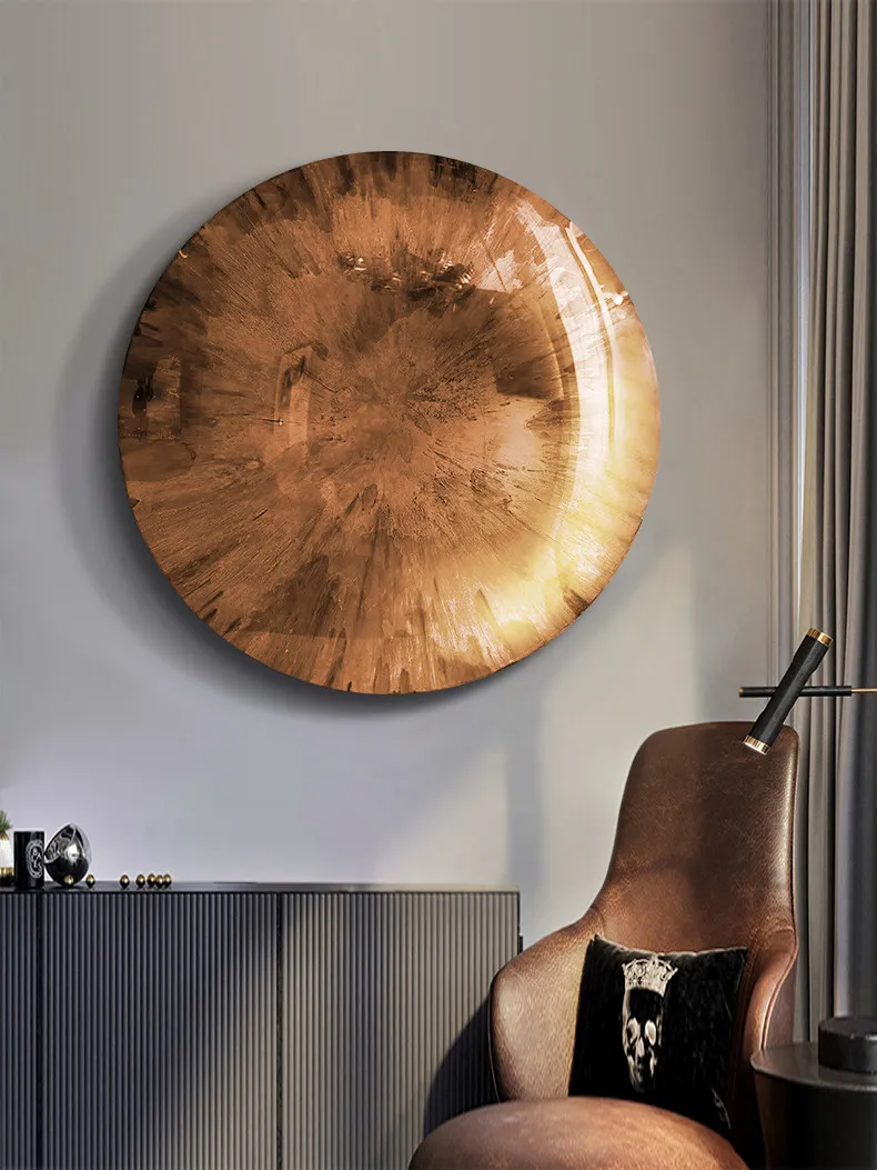 Modern light luxury three-dimensional 3d convex circular hanging painting model room living room decorative painting simple entr