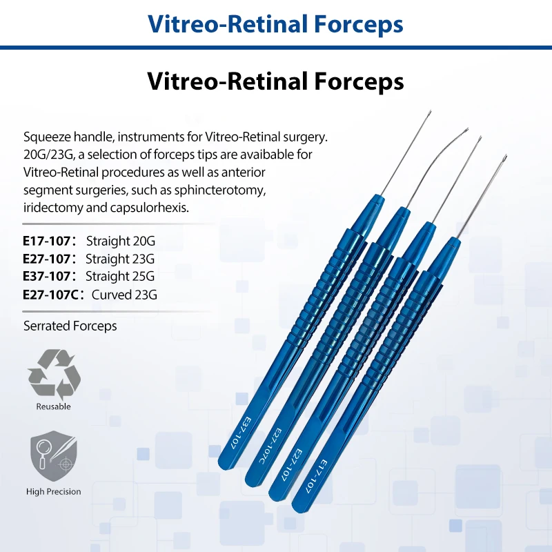 Vitreo-Retinal Forceps Ophthalmic Intraocular Retina Gripping Forceps Vitrectomy Micro Eye Surgery Instruments