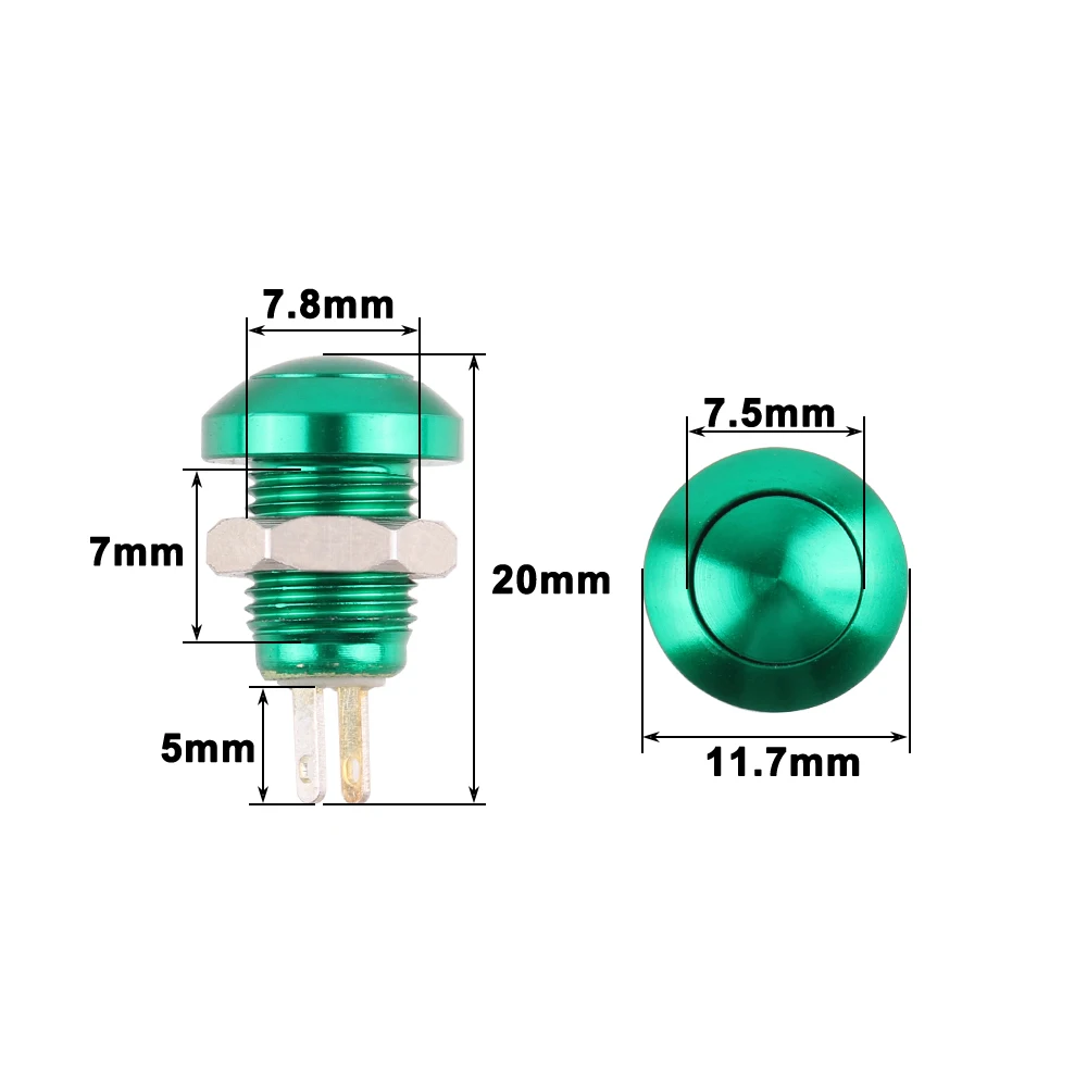 8mm Momentary Waterproof Metal Horn Doorbell Bell Push Button Switch Car Auto Engine PC Power Start Home appliance