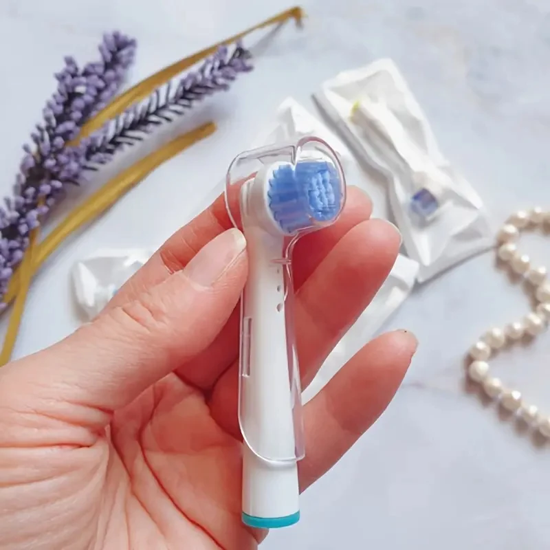 Cabezales de repuesto para cepillo de dientes eléctrico Oral B con cubiertas protectoras para mantener un cepillado saludable y un almacenamiento