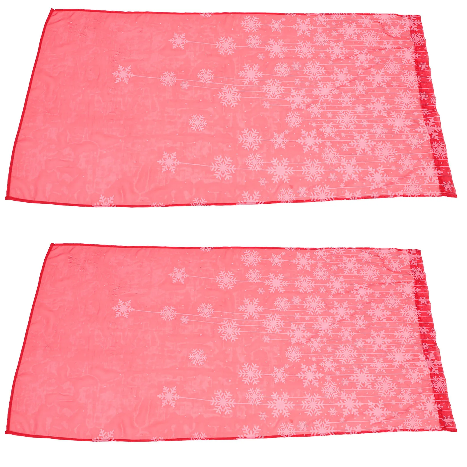 ستائر شفافة لعيد الميلاد على شكل ندفة الثلج الحمراء مكونة من 2 لوحة ستائر نافذة للعطلات وديكورات الشتاء لغرفة المعيشة في المطبخ