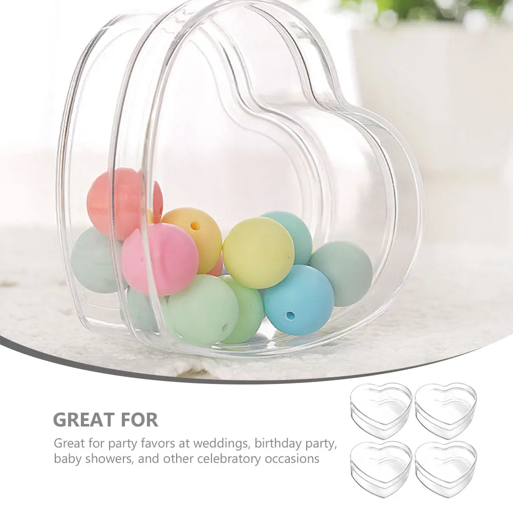 

4 Pcs Candy Boxes Transparent Love Acrylic Party Favors Bridesmaid