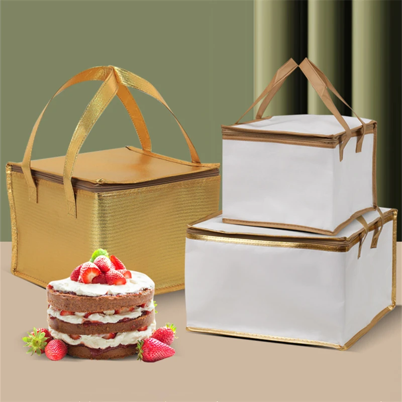 6/8/10 Inch Foldable Large Cooler Bag Portable Cake Insulated Bag Food Thermal Box Waterproof Ice Pack Lunch box Delivery Bags