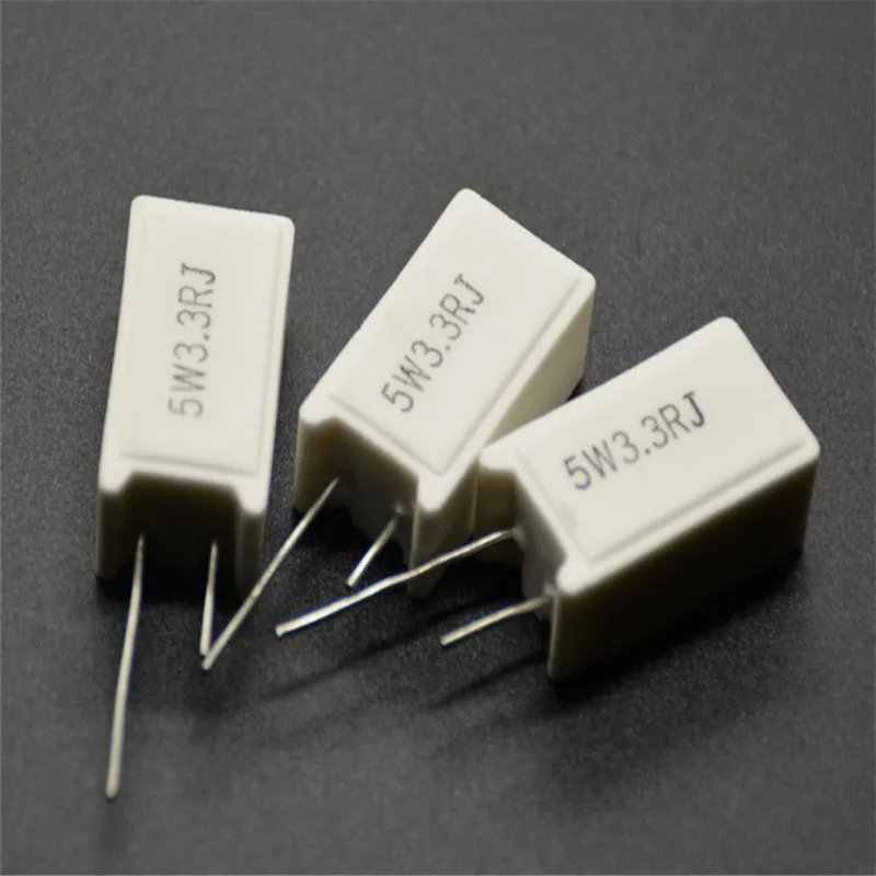 5Pcs 5W SQM RX27-5 Vertical Cement Power Resistor 1K 1.2K 1.5K 1.8K 2K 3.3K 3.9K 5.1K 6.8K 8.2K 10K Ohm Ceramic