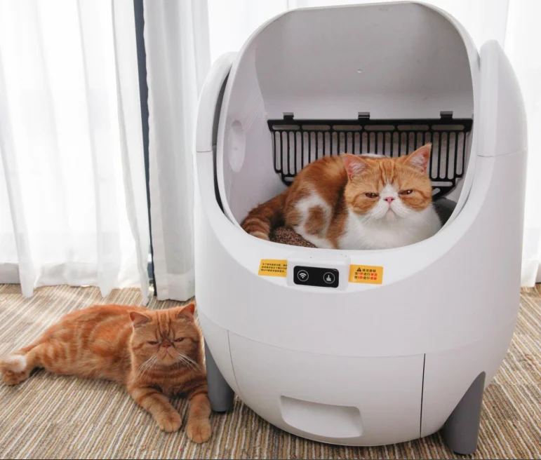 Smart Cat Box Open Top Self Cleaning Odor-Free App Remote Control Monitoring