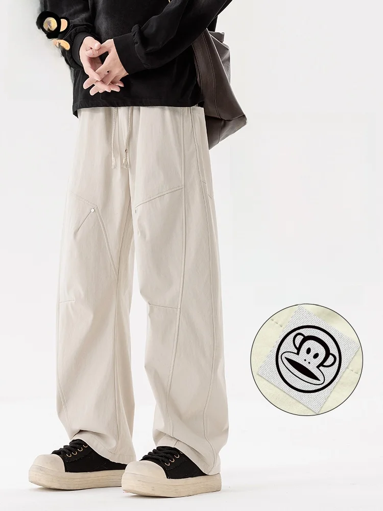 

Мужские повседневные брюки Paul Frank American Style, широкие, прямые, свободного кроя, рабочая одежда, осенний сезон, полиэстер