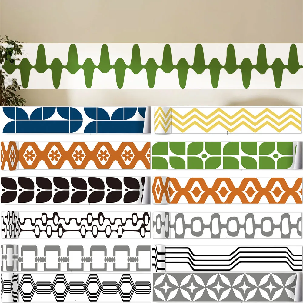 Czarna guma na dole wodoodporna talia naklejka ścienna Peel & Stick Mural artystyczny Backsplash kuchnia biurowa listwa przypodłogowa dekoracyjna ściana