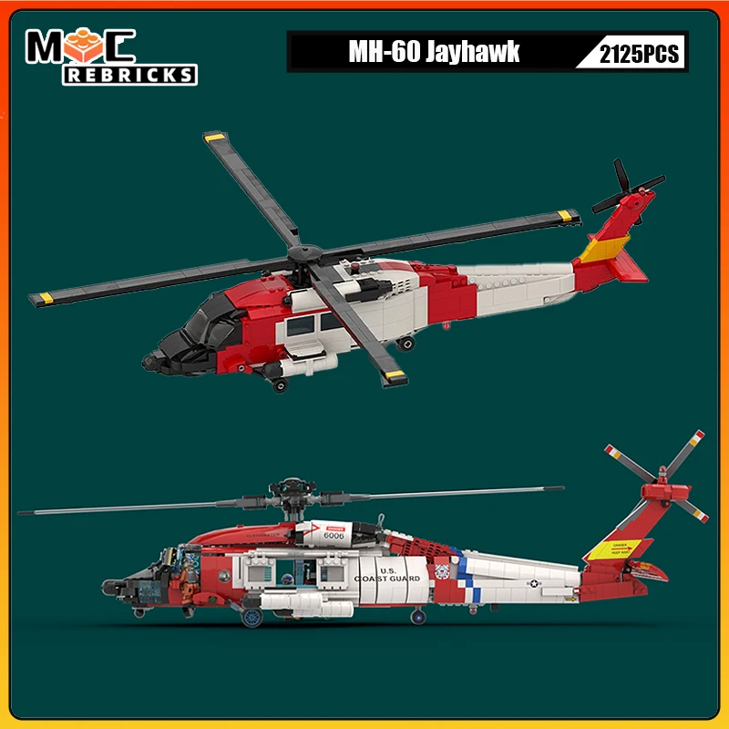 

MOC Military Series Building Block Sikorsky MH-60T Jayhawk COAST GUARD 1:34 Scale Model Originality Bricks Boy Toys Xmas Gift ﻿