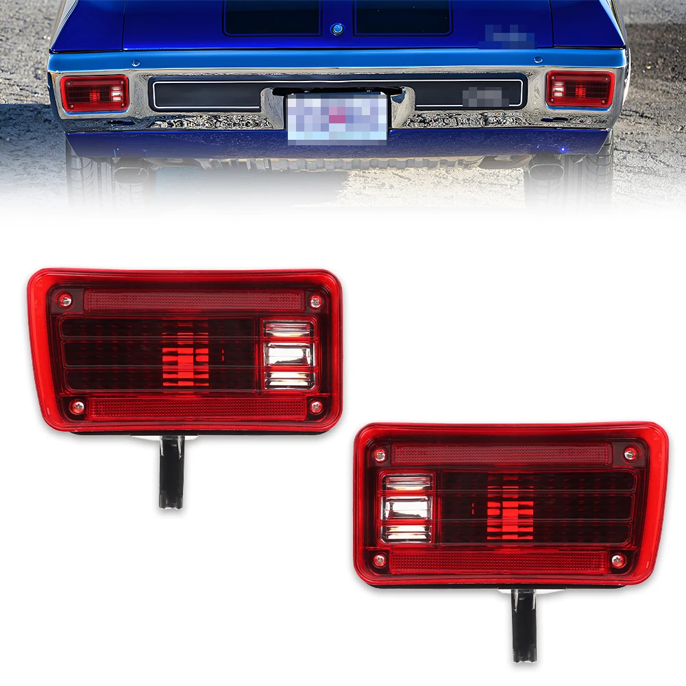 

2PCS Rear Bumper Brake Light Tail Light Reflector Lights Backup Lights Turn Signal Lights Housings For 1970 Chevry Chevelle