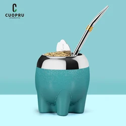 Sparkling Colorful Star Design Premium Gifts for Girls Friend Women Mother's day 2024 Yerba Mate Cup with Straw, Tea Shaper Set