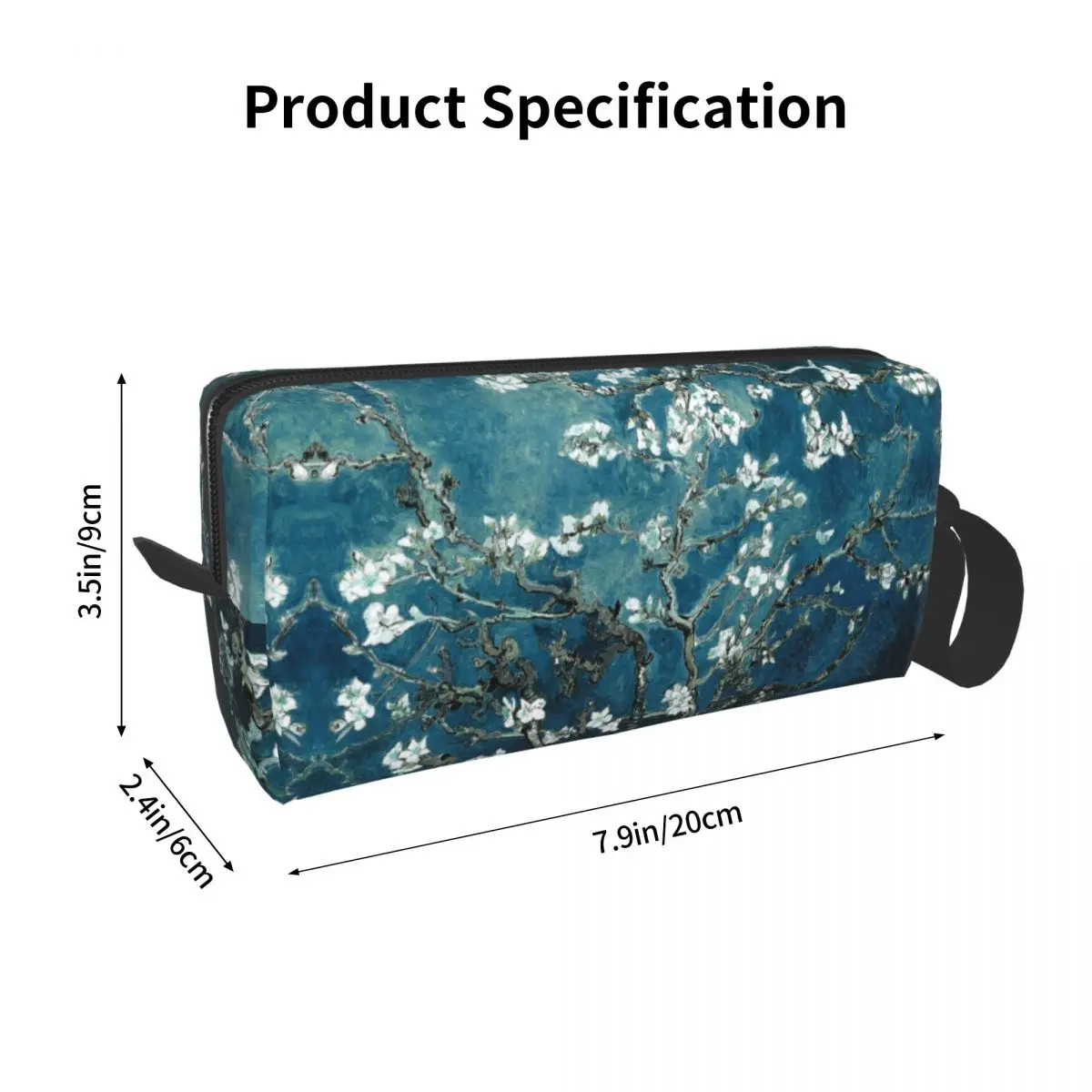 Custom Van Gogh Almond Blossoms Toiletry Bag Women Flowers Painting Makeup Cosmetic Organizer Lady Beauty Storage Dopp Kit Box