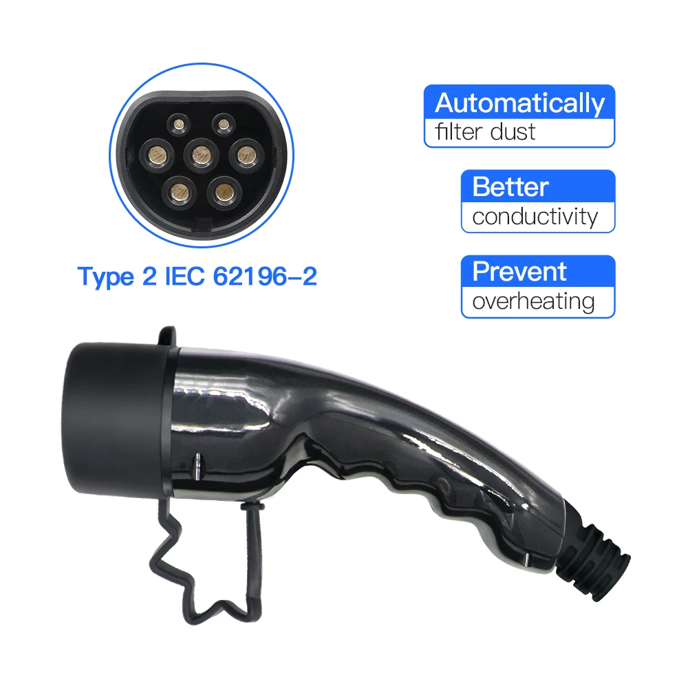 3.6KW 7.2 11 22KW 남성 유형 2 EVSE 여성 총 EV 충전기 자동차 플러그 IEC 62196 변환기 16A 32A 전기 자동차 충전소 썸네일 3