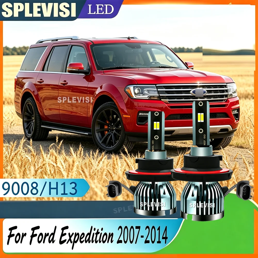 H13 9008 LED 100W 10000LM White Headlight Bulbs 12v High Low Beam For Ford Expedition 2007 2008 2009 2010 2011 2012 2013 2014