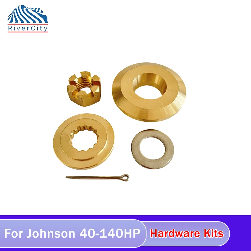 

River City Hardware Kits fit Johnson 40-140HP Outboard Motos Thrust Washer/Spacer/Washer/Nut/Cotter Pin Included