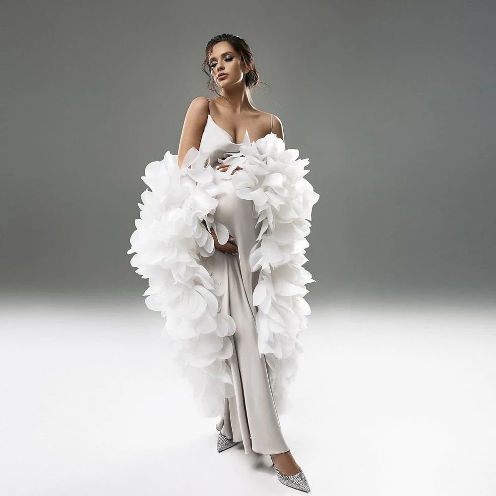 Romantic Long Straps Dresses With Oversize Jacket Maternity Women Dresses To Party Female Photoshoots Dress Long Robe