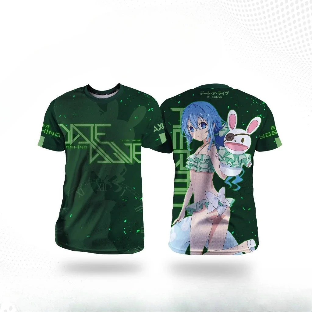 Anime Date A Live 3D Print Men's T-shirt Cute and Interesting Unisex Hip-hop Round Neck Sports T-shirt Streetwear Harajuku Tops
