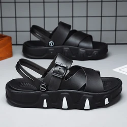 Summer New Men's Shoes Casual Shoes Thick Sole Elastic Breathable Lightweight Soft Sole Durable and Comfortable Sandals