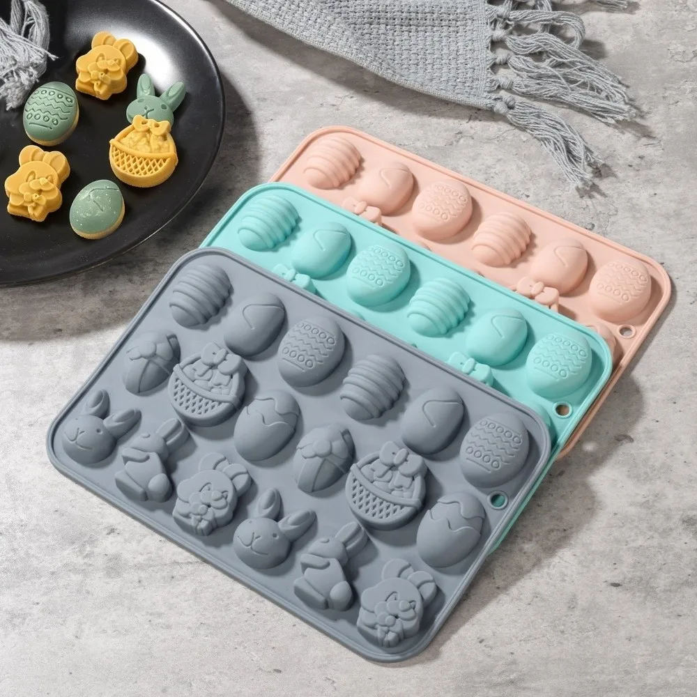 Cartoon Rabbit Shape Easter Silicone Mold Multifunctional Non-stick Baking Mould DIY Soft DIY Candy Mold Candy Making