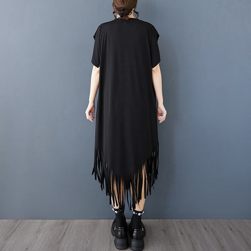 Été nouveau Design de gland fait à la main ample Midi Dr k Sle Simple minceur coton mélange décontracté Sle femmes Dr