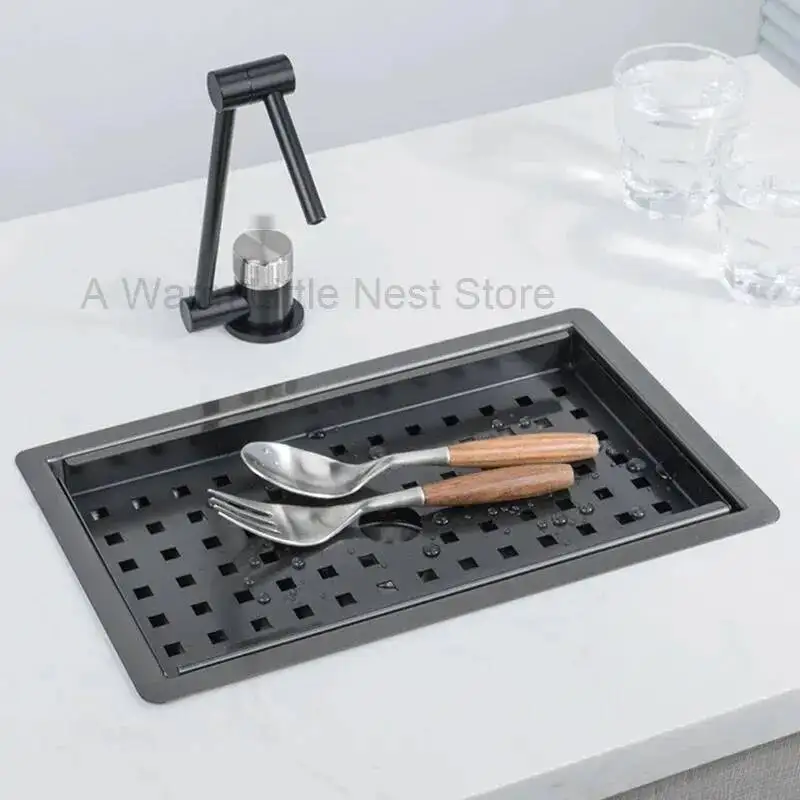 

Sink Hidden Stainless Steel Kitchen Nano Sinks Island Bar Invisible Mini Small Single Sink Pantry with Cover Kitchen Fixture