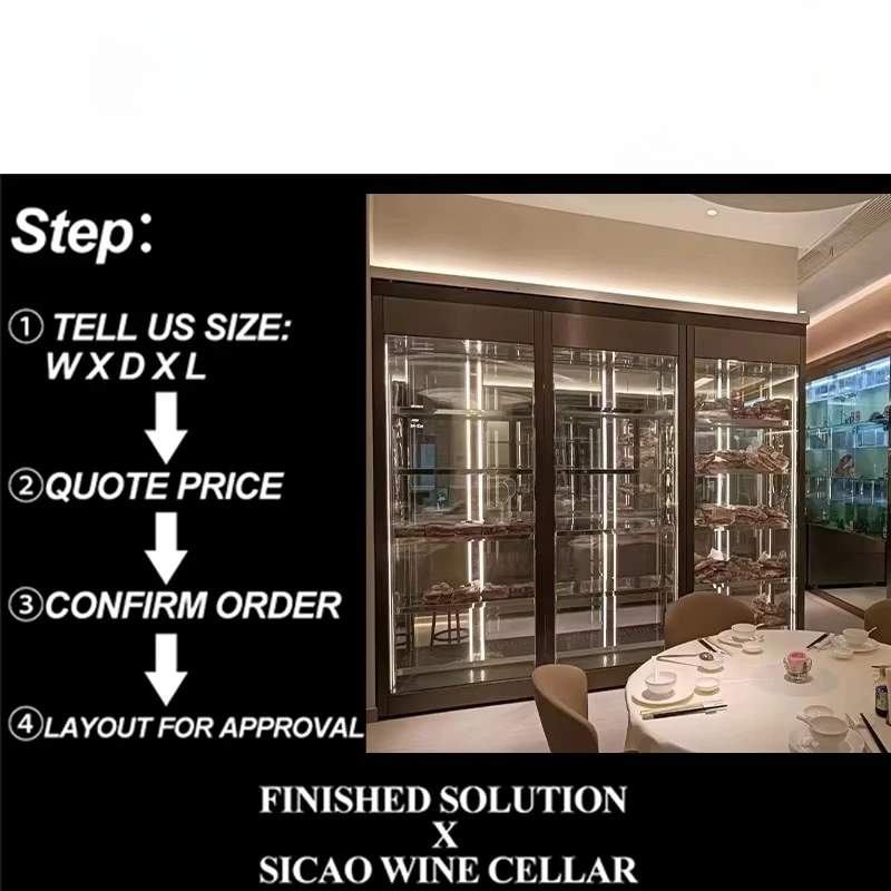 Customize 304 Stainless Steel Beef Steak Meat Dry Aging Aged Cooler Refrigerator Fridge Display Glass Dry Dri Ager Cabinet