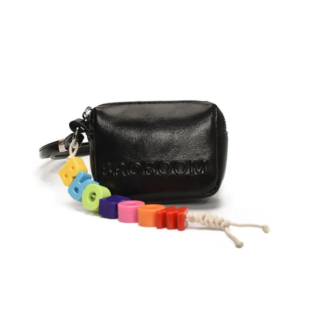 

Multifunctional Small Square Wallet Simple PU Leather Halterneck Coin Purse Durable Single Shoulder Crossbody Headphone Bags