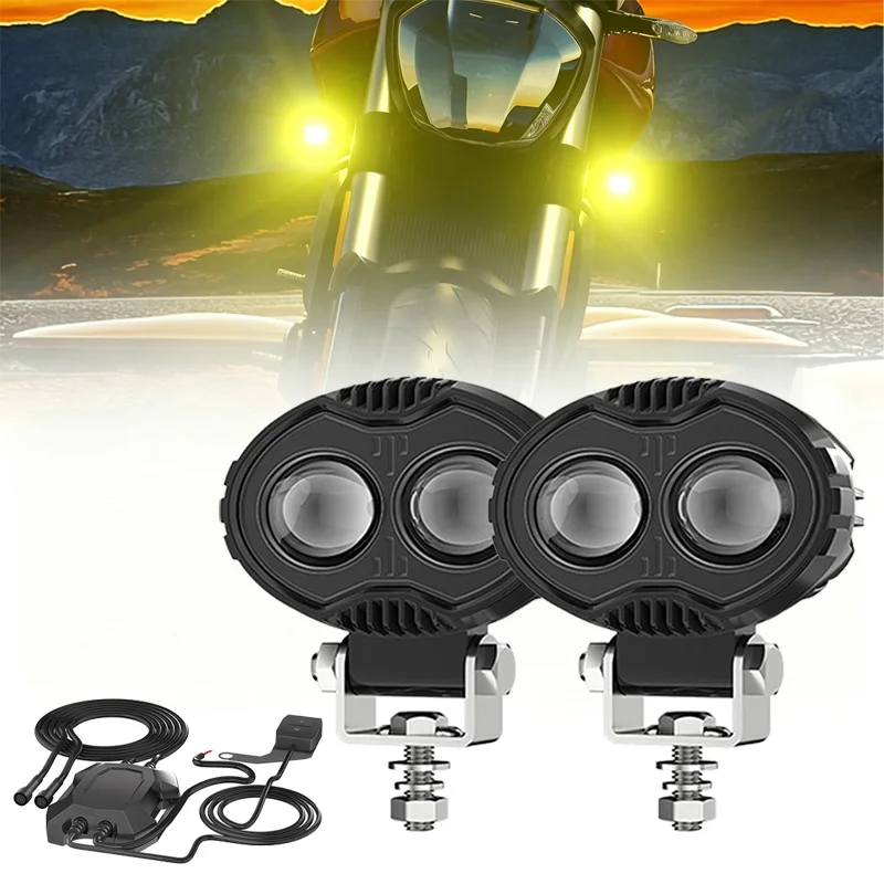 

Motorcycle LED Spot Lights Fog Lights Auxiliary Driving Light Waterproof For Yamaha MT07 MT09 CRF1000L Africa Twin Kawasaki