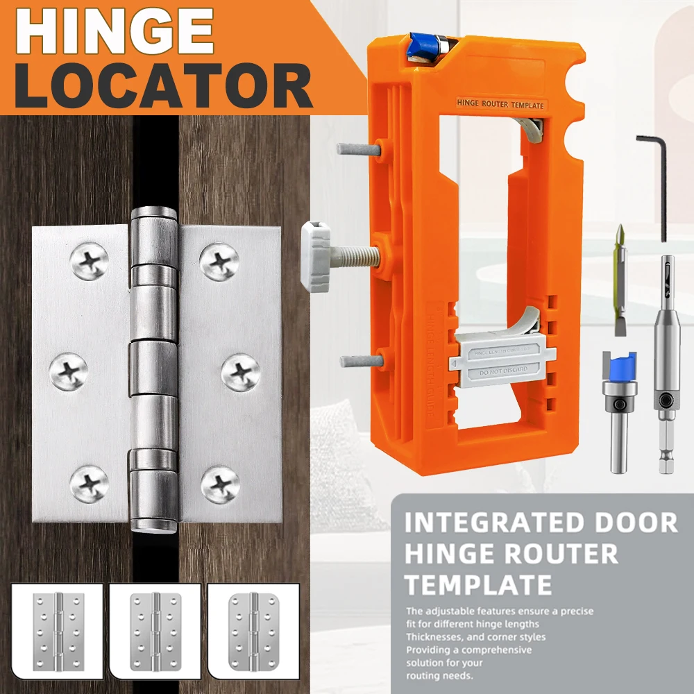 New Orange Door Hinge & Door Latch Installation Kit, Door Hinge Mortiser Template, Door Latch For Accurate Chiseling And Scoring